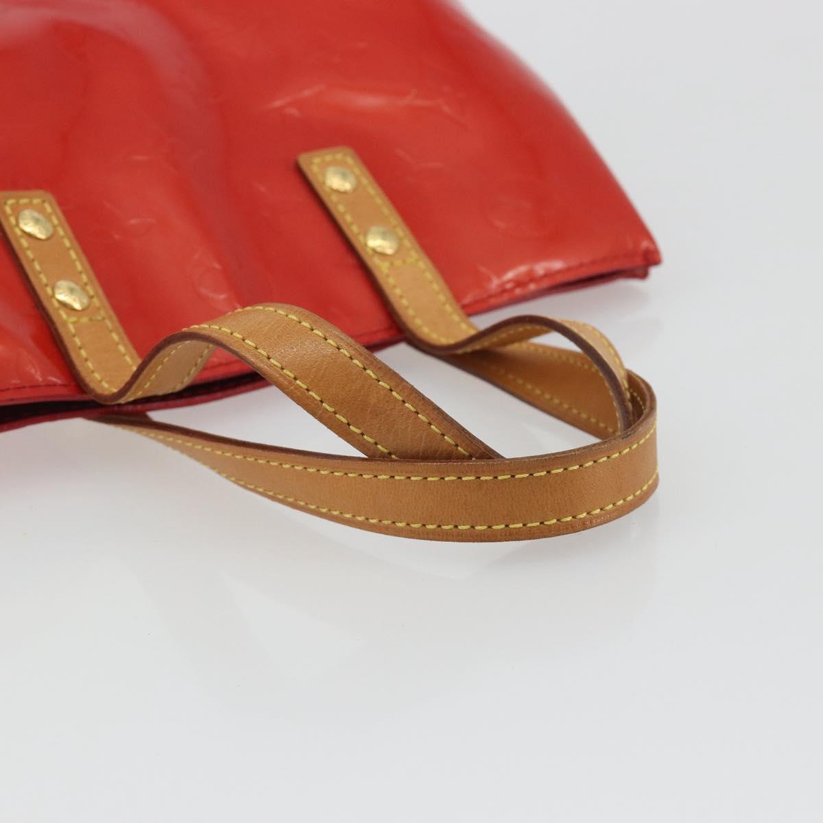 LOUIS VUITTON Monogram Vernis Reade PM Hand Bag Red Rouge M91088 LV Auth ep15057
