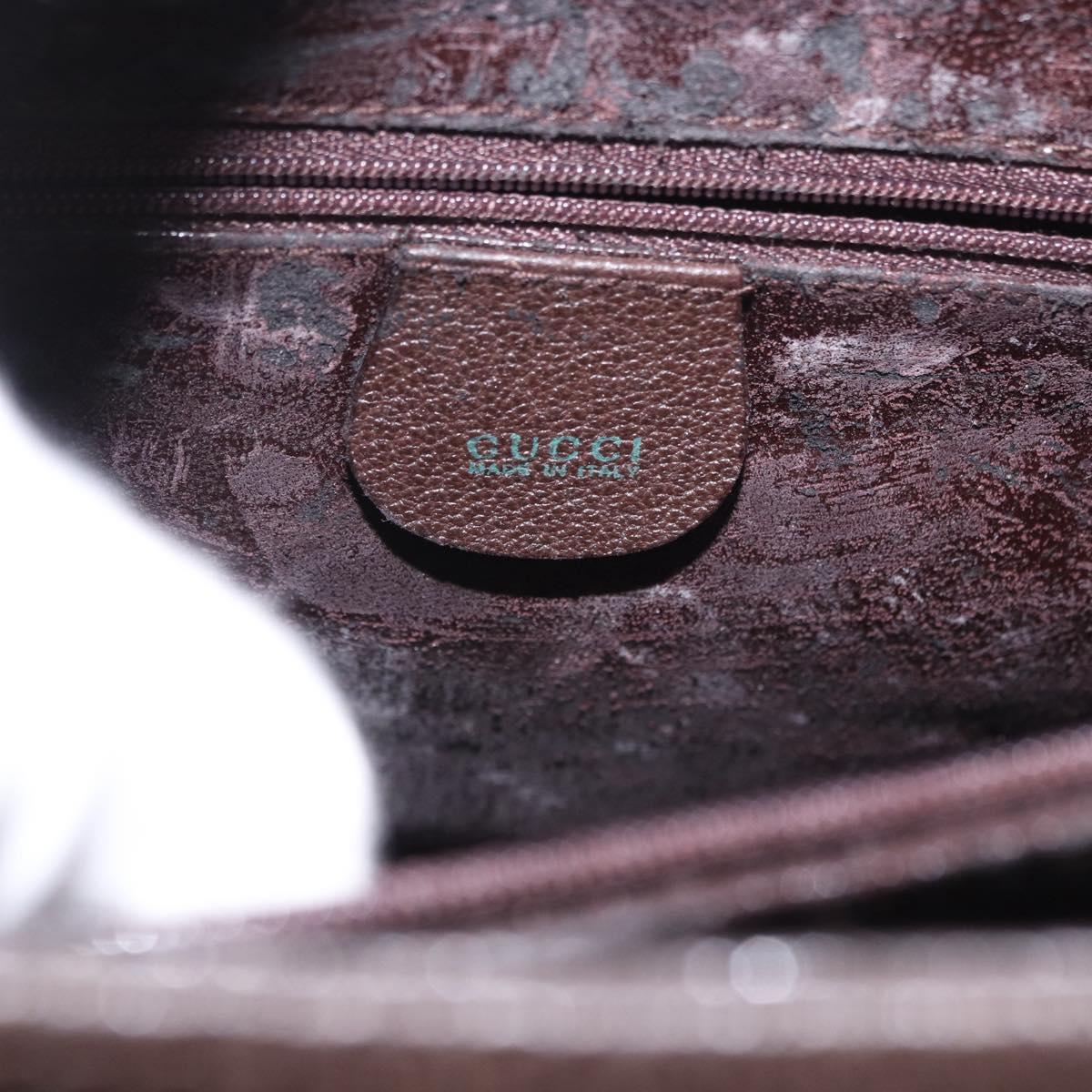 GUCCI Bamboo Hand Bag Suede Brown Gold 002 1186 0260 Auth ep15058