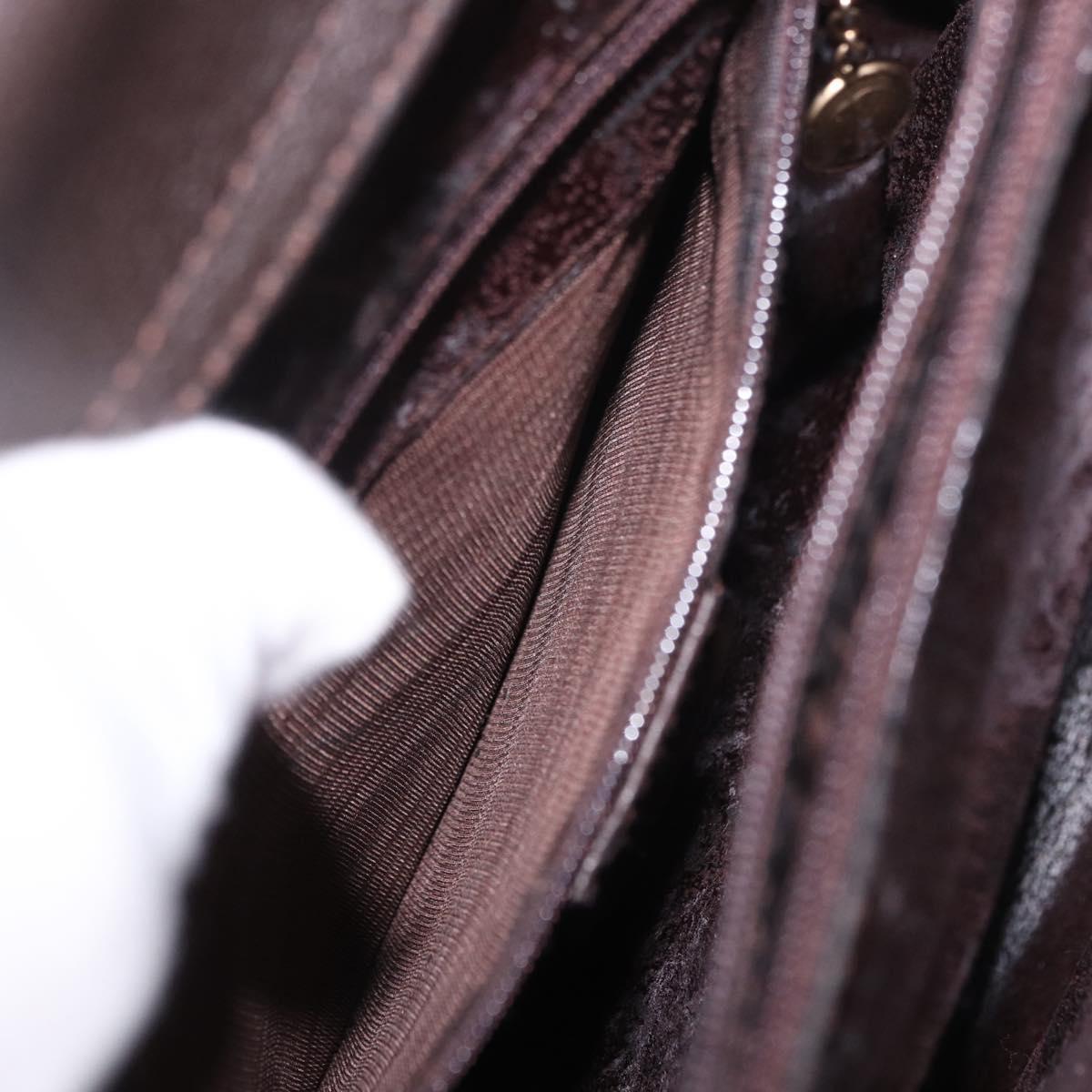 GUCCI Bamboo Hand Bag Suede Brown Gold 002 1186 0260 Auth ep15058