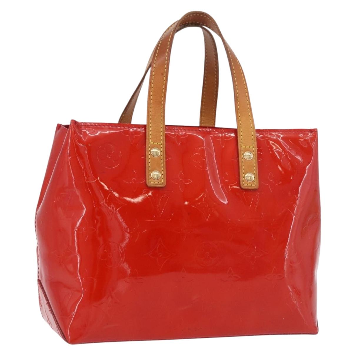 LOUIS VUITTON Monogram Vernis Reade PM Hand Bag Red Rouge M91088 LV Auth ep15059