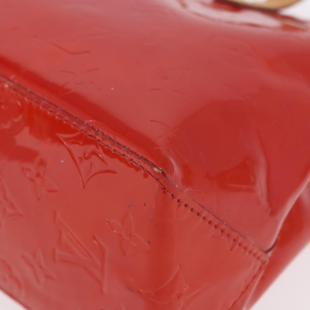 LOUIS VUITTON Monogram Vernis Reade PM Hand Bag Red Rouge M91088 LV Auth ep15059