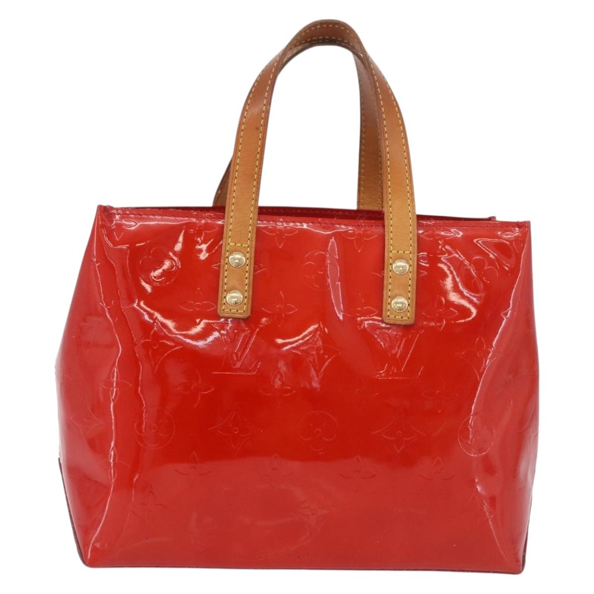 LOUIS VUITTON Monogram Vernis Reade PM Hand Bag Red Rouge M91088 LV Auth ep15059