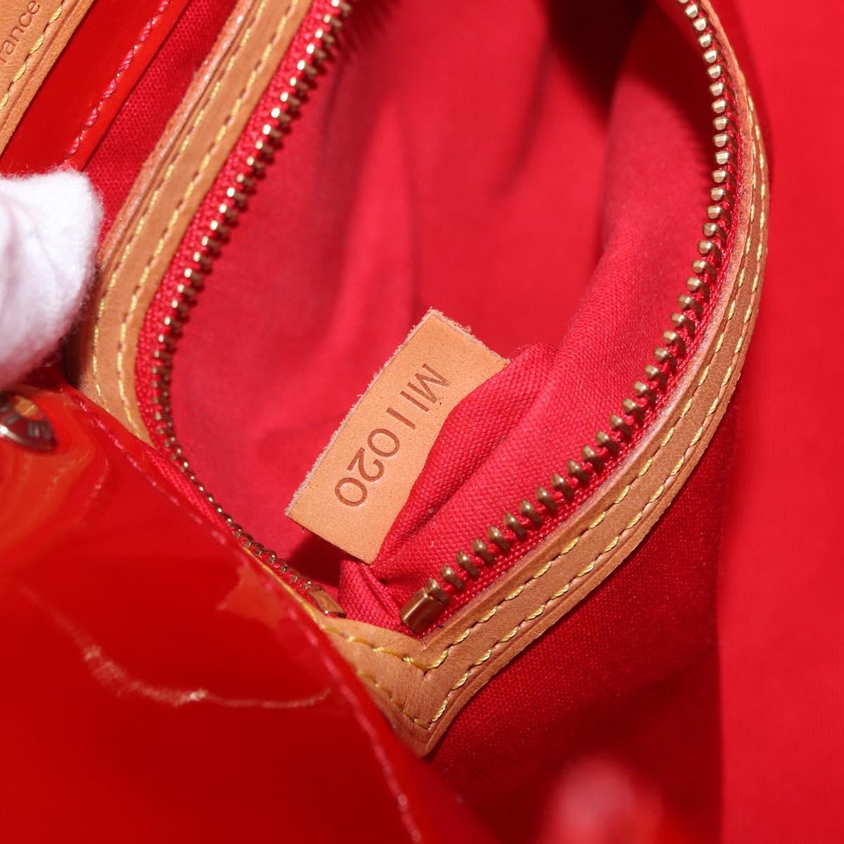 LOUIS VUITTON Monogram Vernis Reade PM Hand Bag Red Rouge M91088 LV Auth ep15059