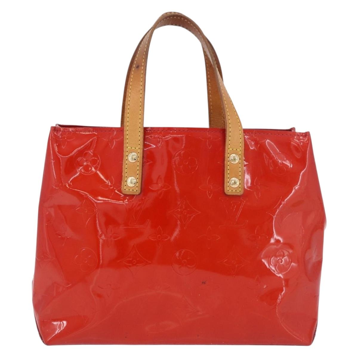 LOUIS VUITTON Monogram Vernis Reade PM Hand Bag Red Rouge M91088 LV Auth ep15059