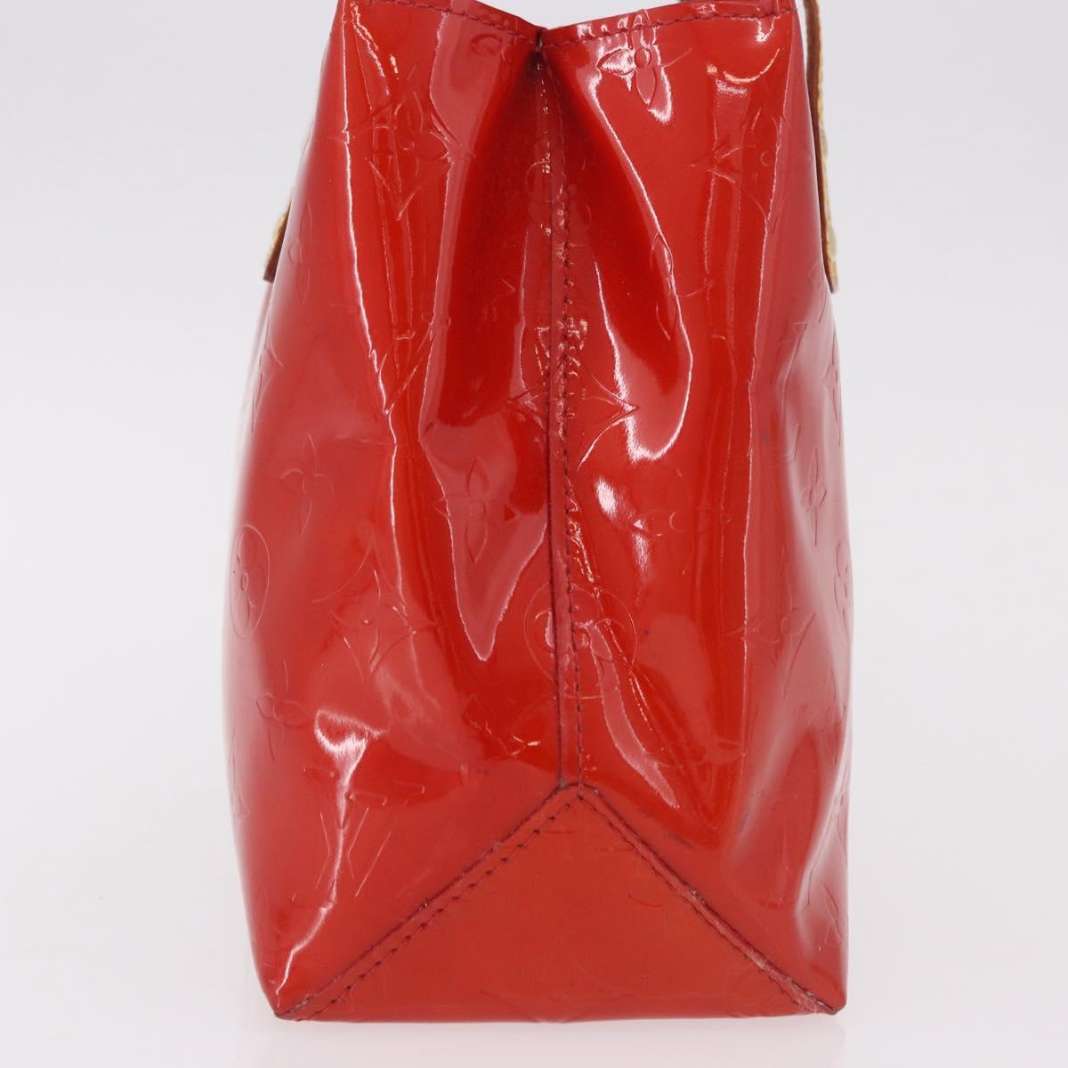 LOUIS VUITTON Monogram Vernis Reade PM Hand Bag Red Rouge M91088 LV Auth ep15059