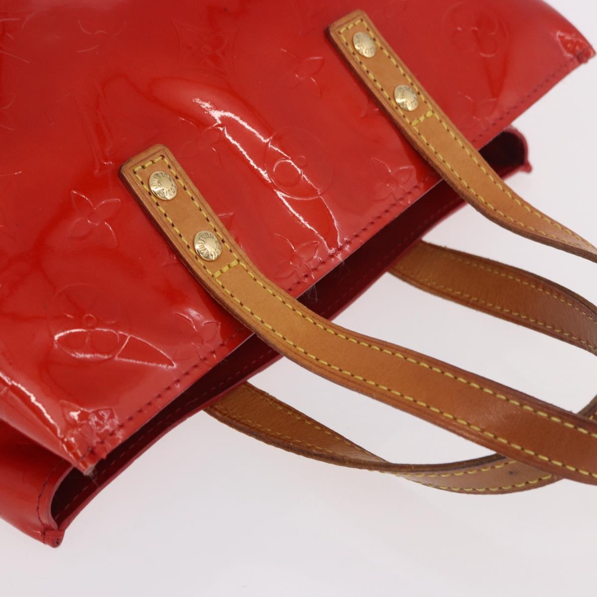 LOUIS VUITTON Monogram Vernis Reade PM Hand Bag Red Rouge M91088 LV Auth ep15059