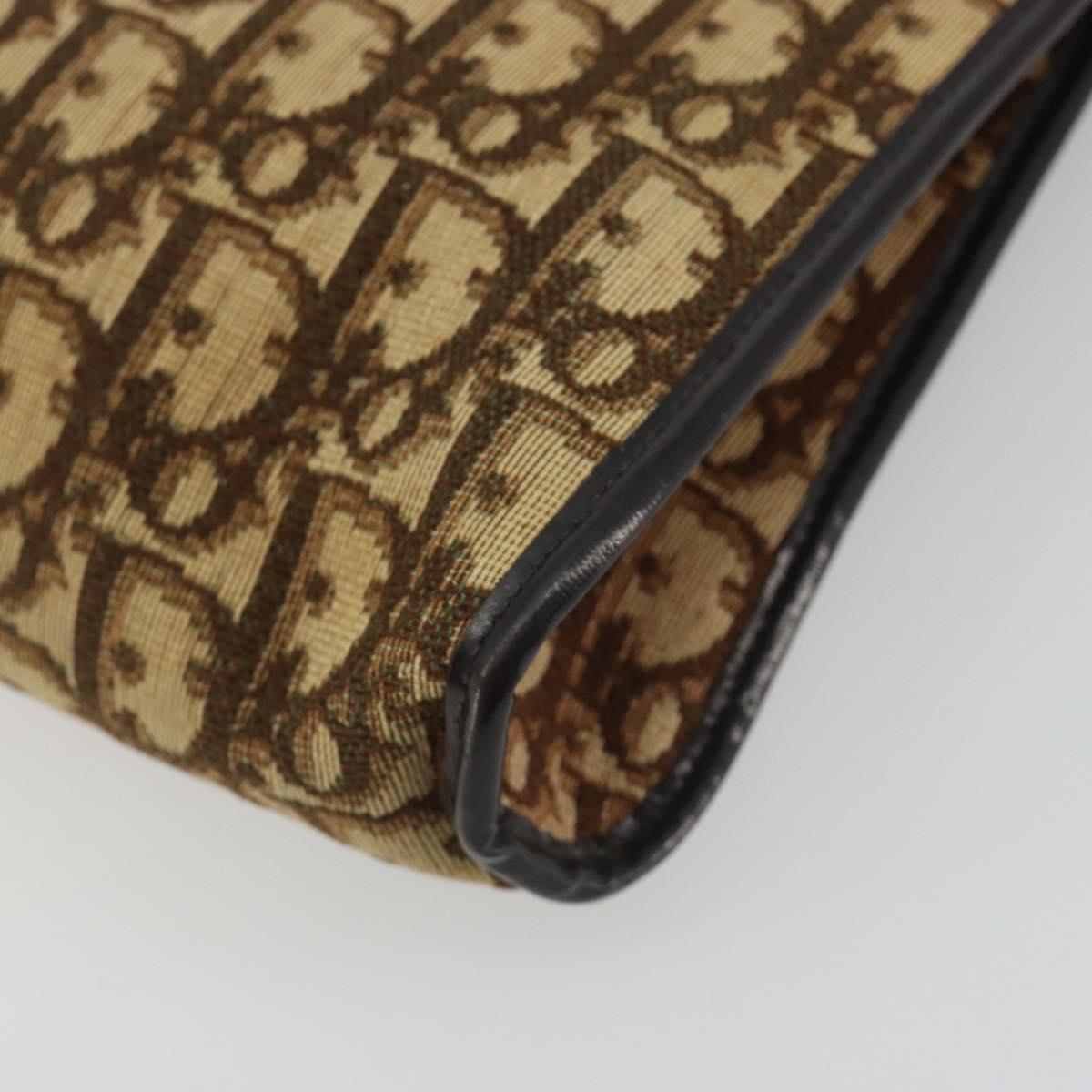 Christian Dior Trotter Canvas Shoulder Bag Beige Auth ep15067