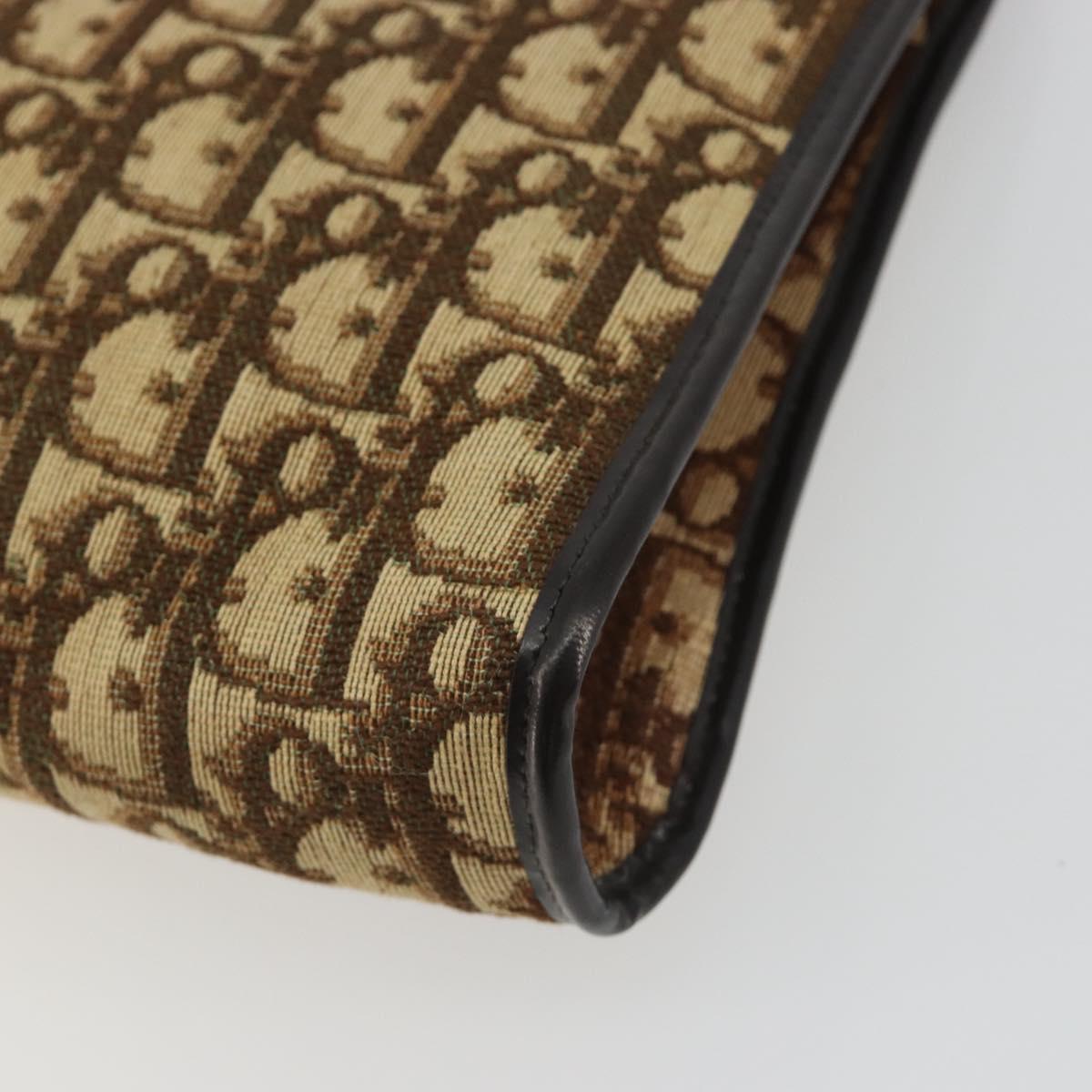 Christian Dior Trotter Canvas Shoulder Bag Beige Auth ep15067