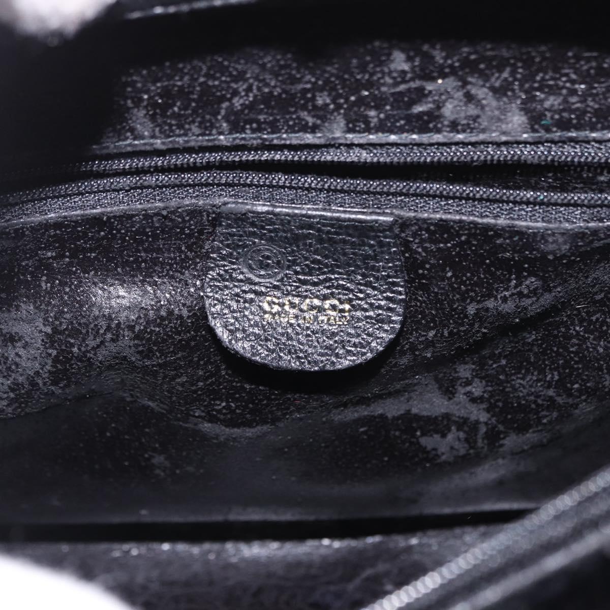 GUCCI Bamboo Hand Bag Suede Black Gold 002 1186 0260 Auth ep15073