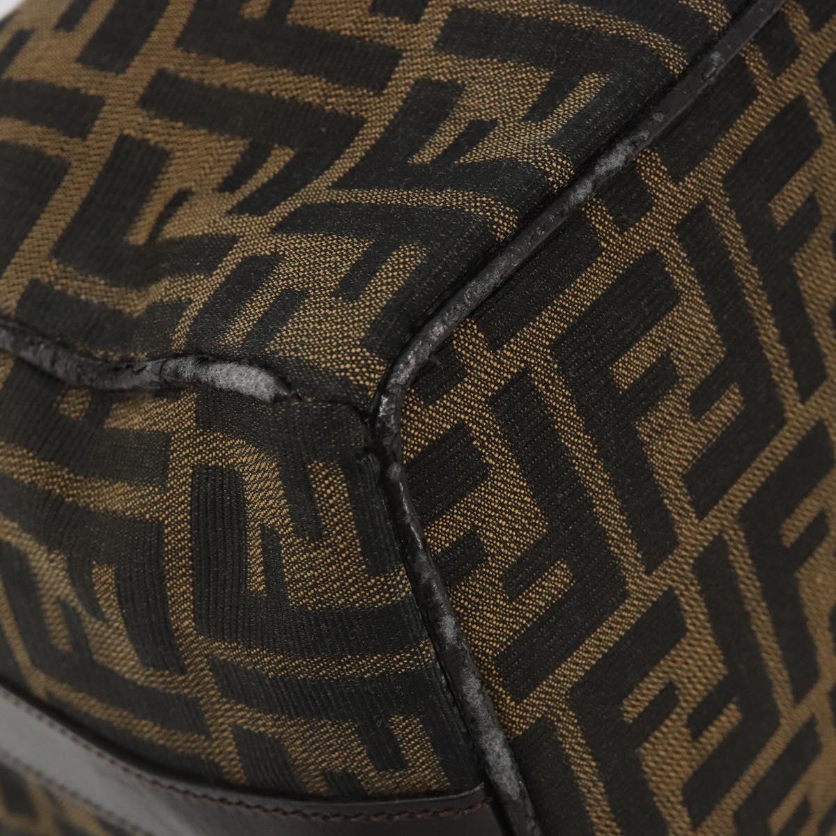 FENDI Zucca Canvas Hand Bag Black Brown Auth ep15078