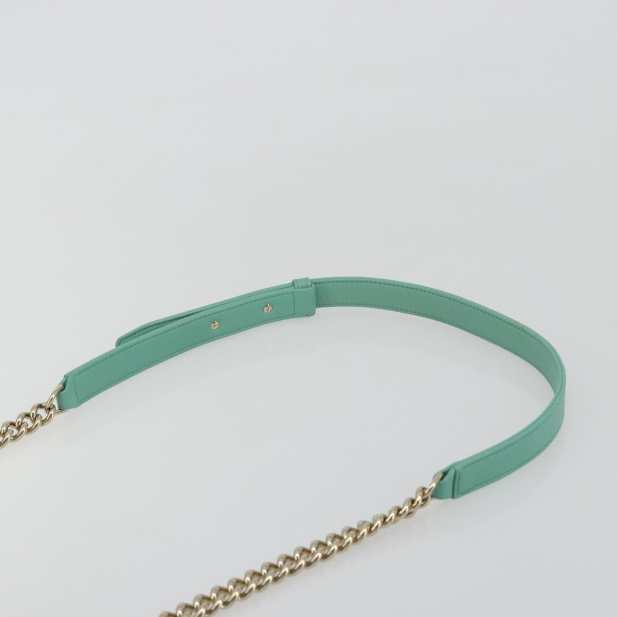 CHANEL Chain Matelasse Boy Chanel Bag Lamb Skin Green Gold CC Auth ep15086SM