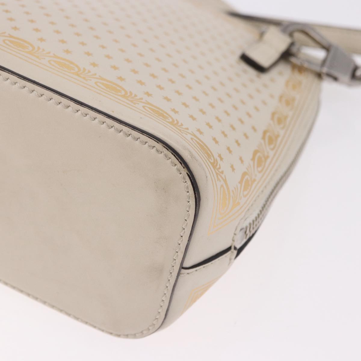 GUCCI Shoulder Bag Leather White Silver 511189 Auth ep15090
