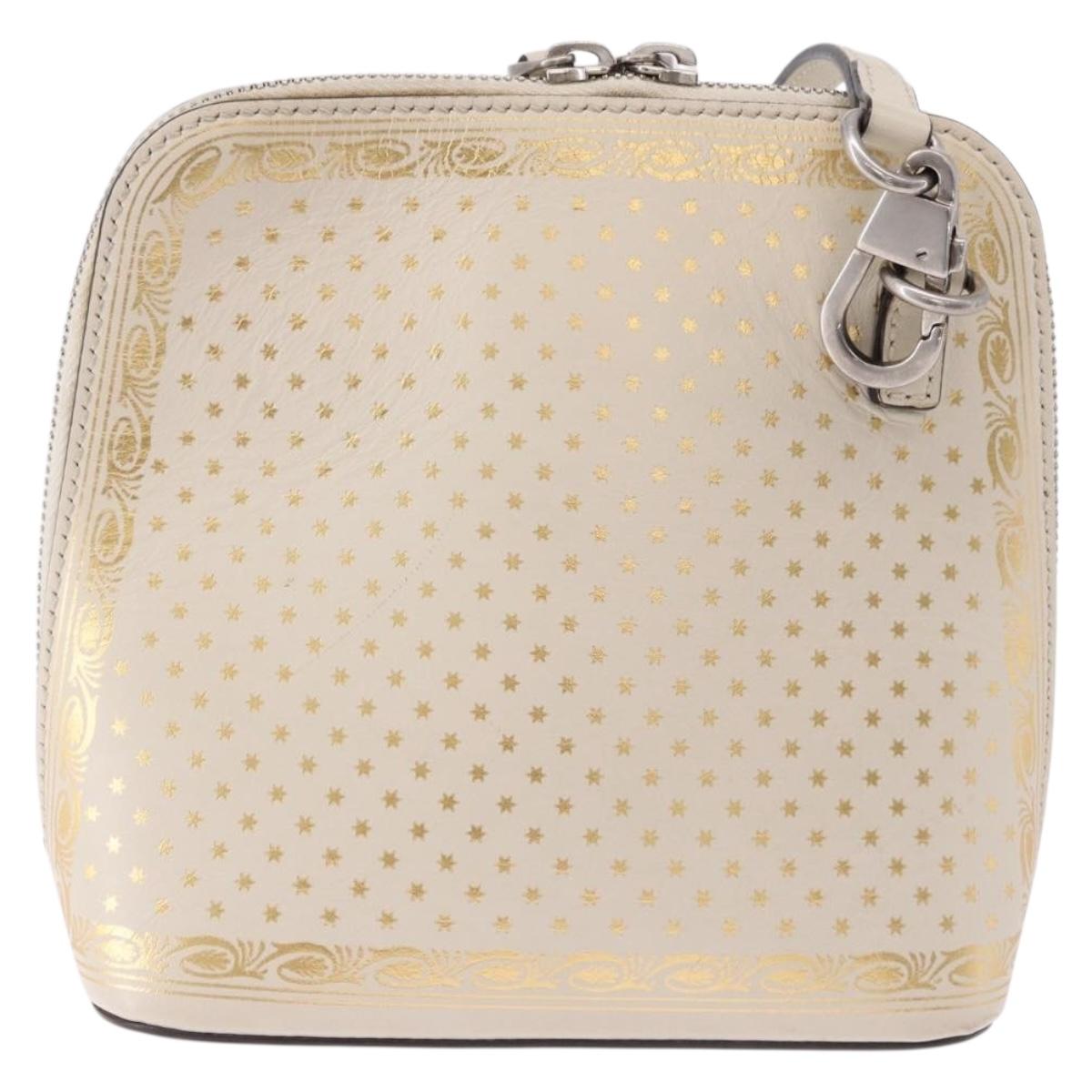 GUCCI Shoulder Bag Leather White Silver 511189 Auth ep15090