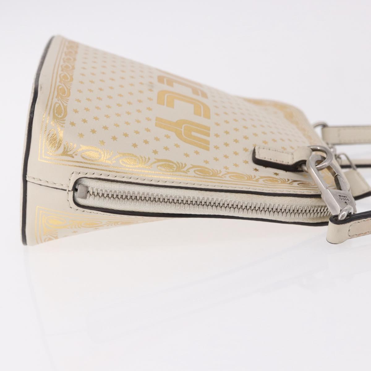 GUCCI Shoulder Bag Leather White Silver 511189 Auth ep15090