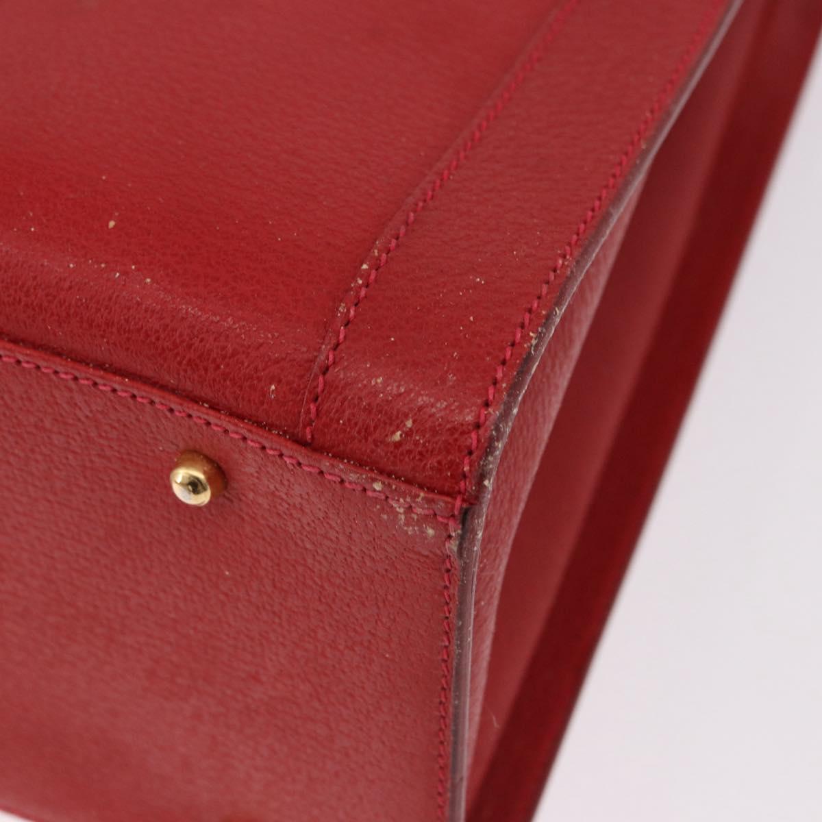 GUCCI Bamboo Hand Bag Leather Red Gold 002 1186 0259 Auth ep15092