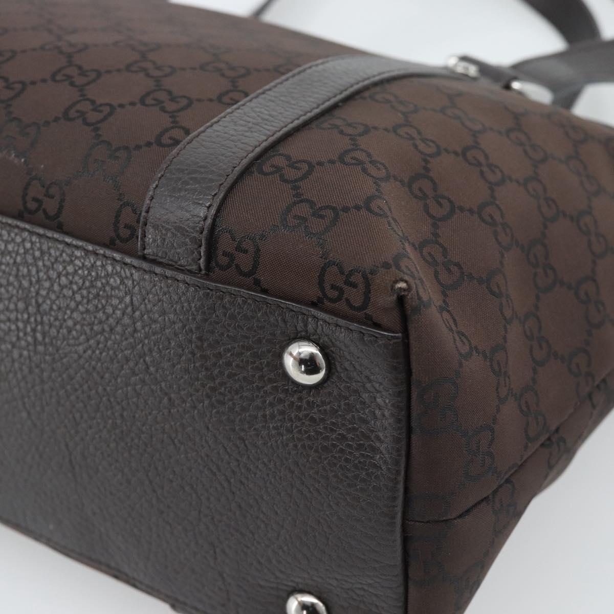 GUCCI GG Canvas Abbey Tote Bag Outlet Brown Silver 268640 Auth ep15094