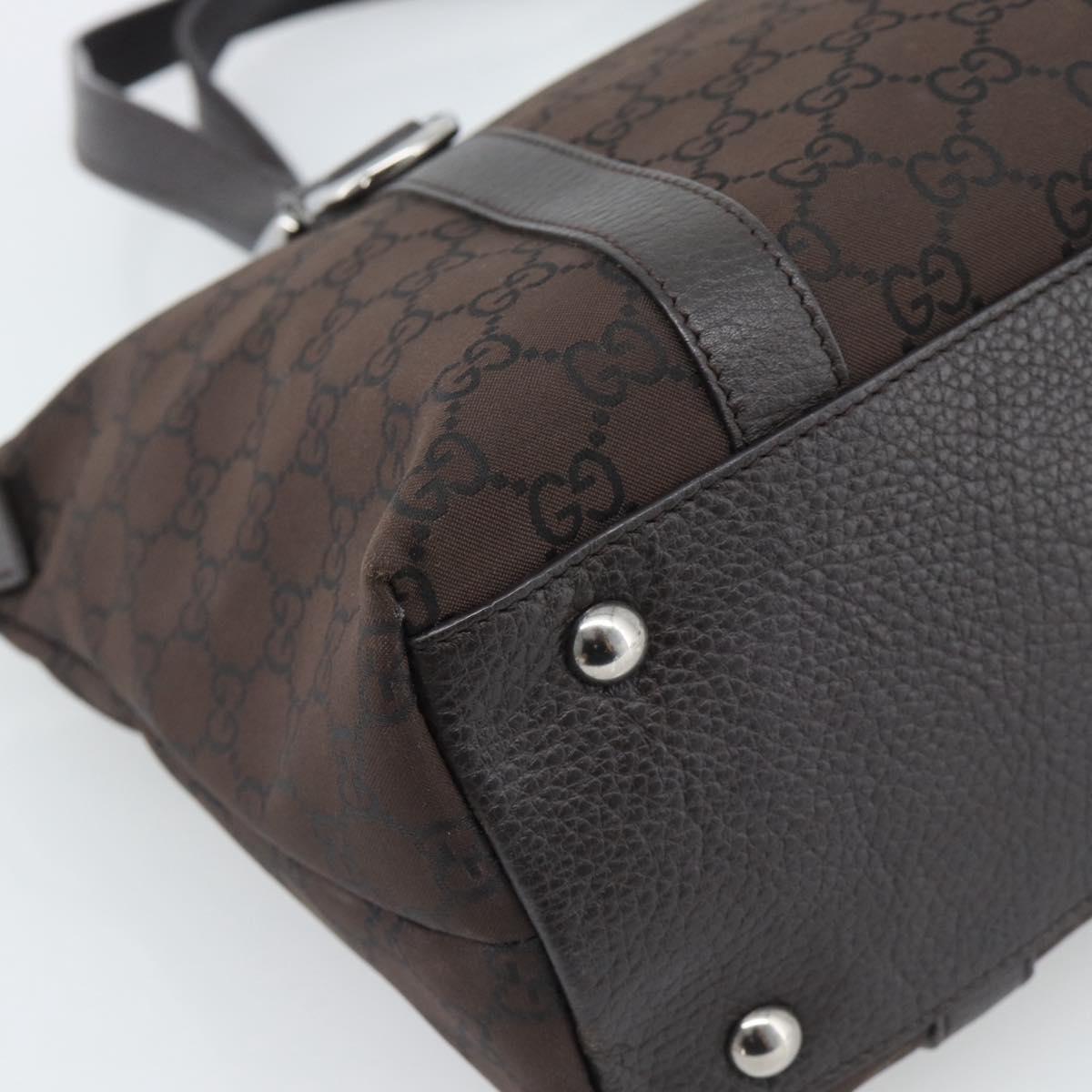 GUCCI GG Canvas Abbey Tote Bag Outlet Brown Silver 268640 Auth ep15094