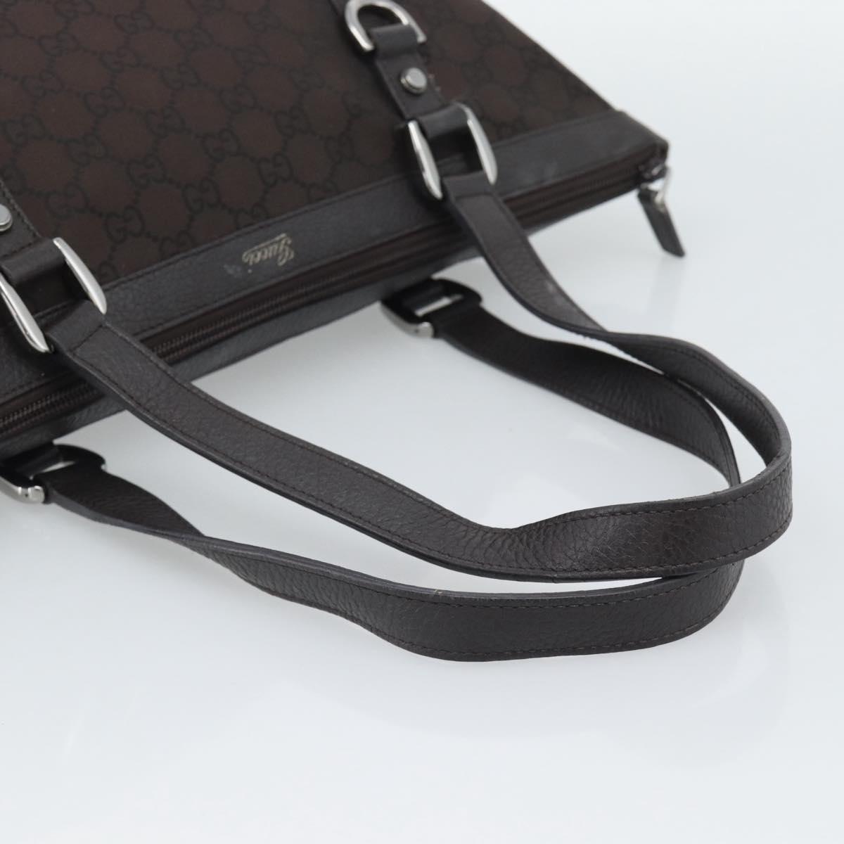 GUCCI GG Canvas Abbey Tote Bag Outlet Brown Silver 268640 Auth ep15094