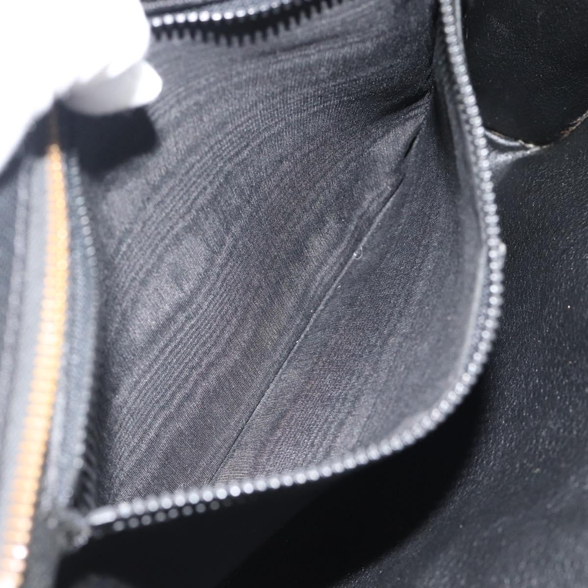 CELINE Clutch Bag Leather Black Gold Auth ep15100