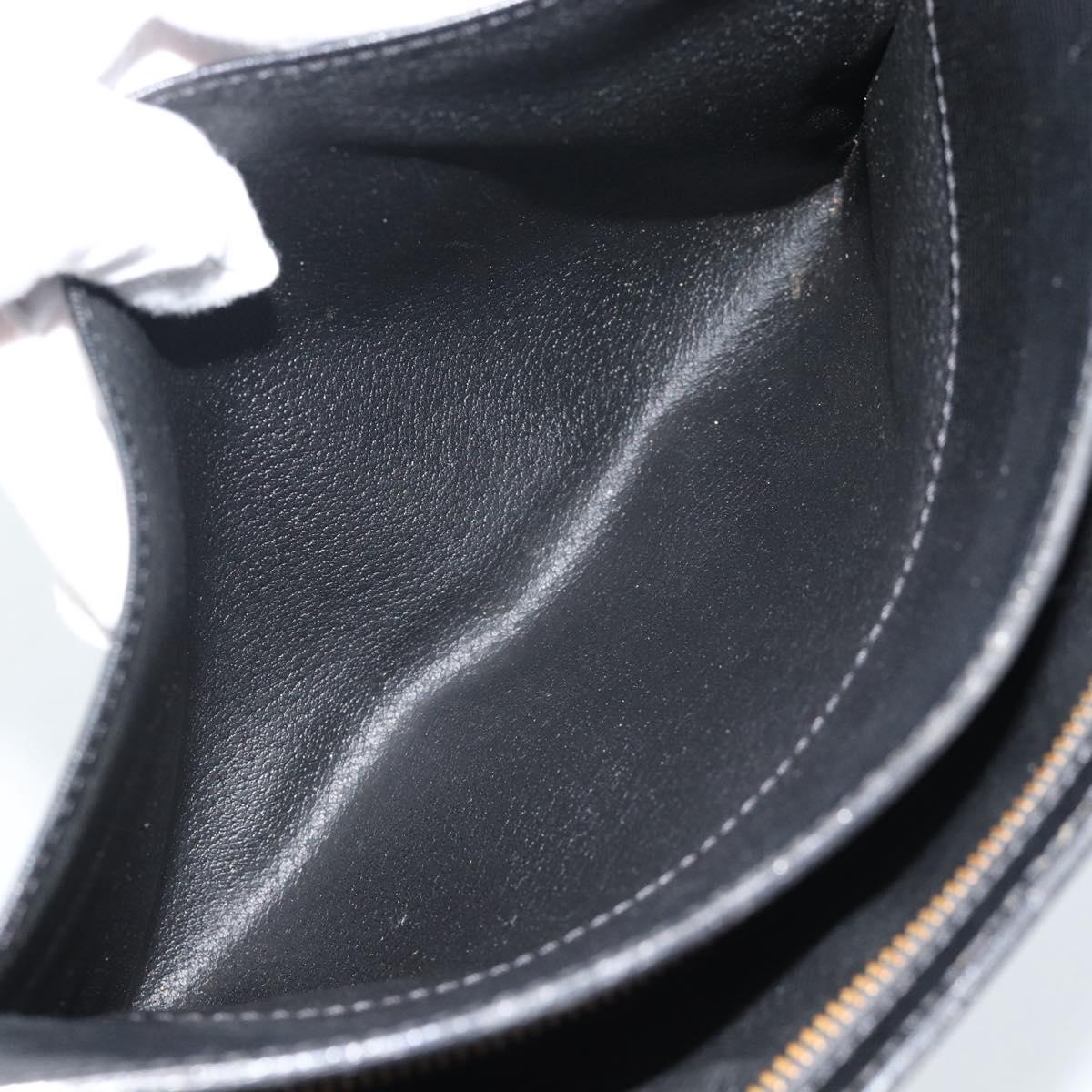CELINE Clutch Bag Leather Black Gold Auth ep15100
