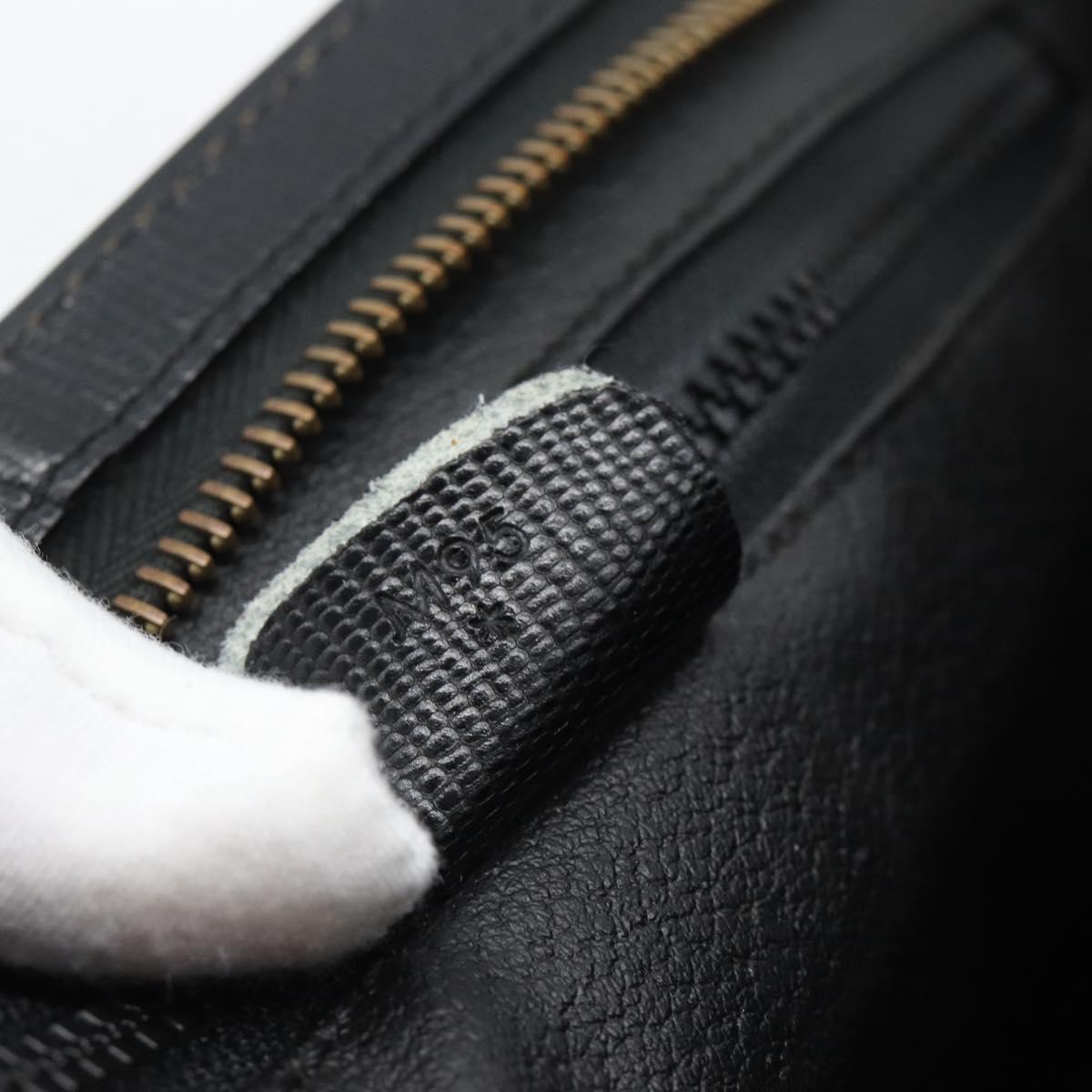 CELINE Clutch Bag Leather Black Gold Auth ep15100