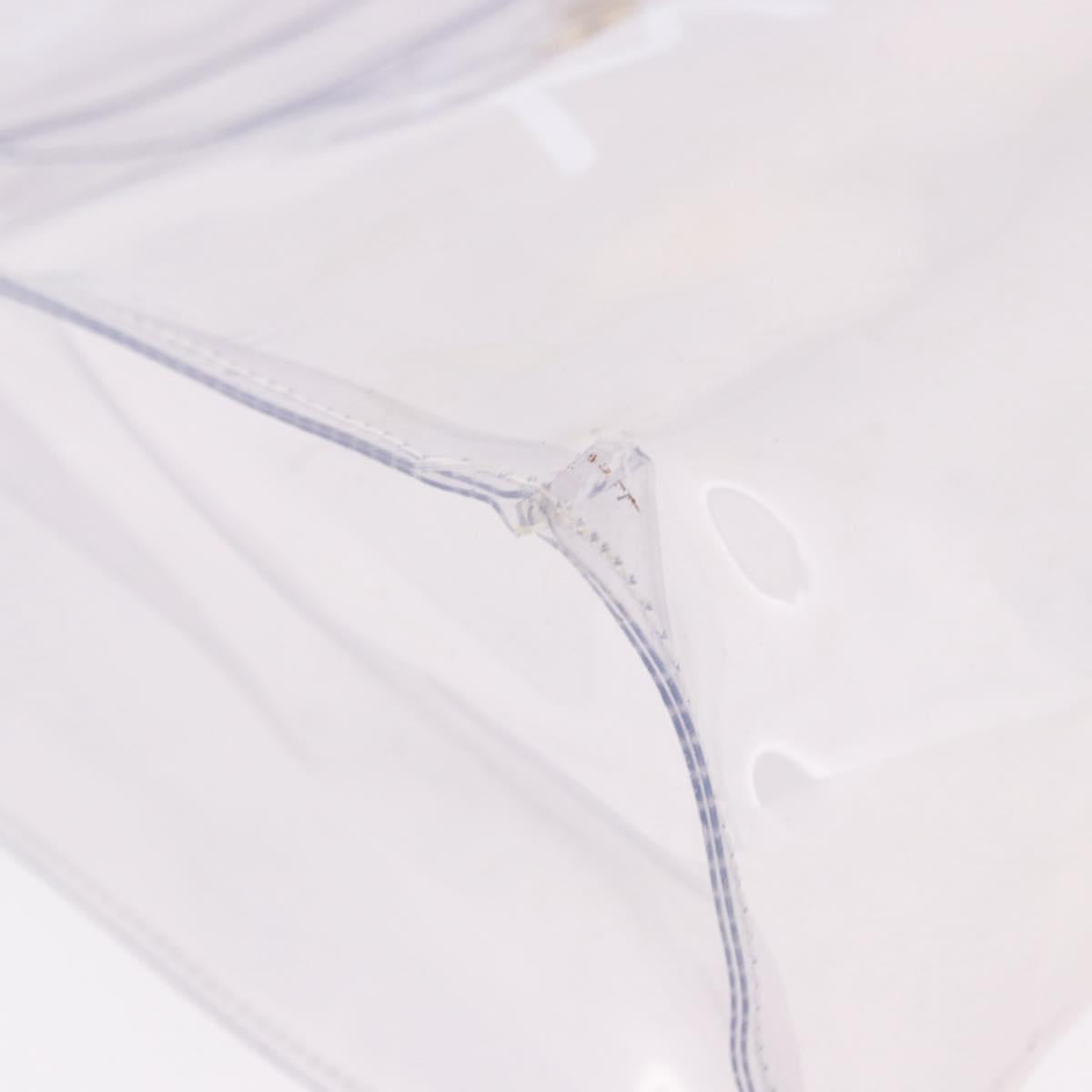 HERMES Vinyl Kelly Hand Bag Vinyl Clear Gold Auth ep15101