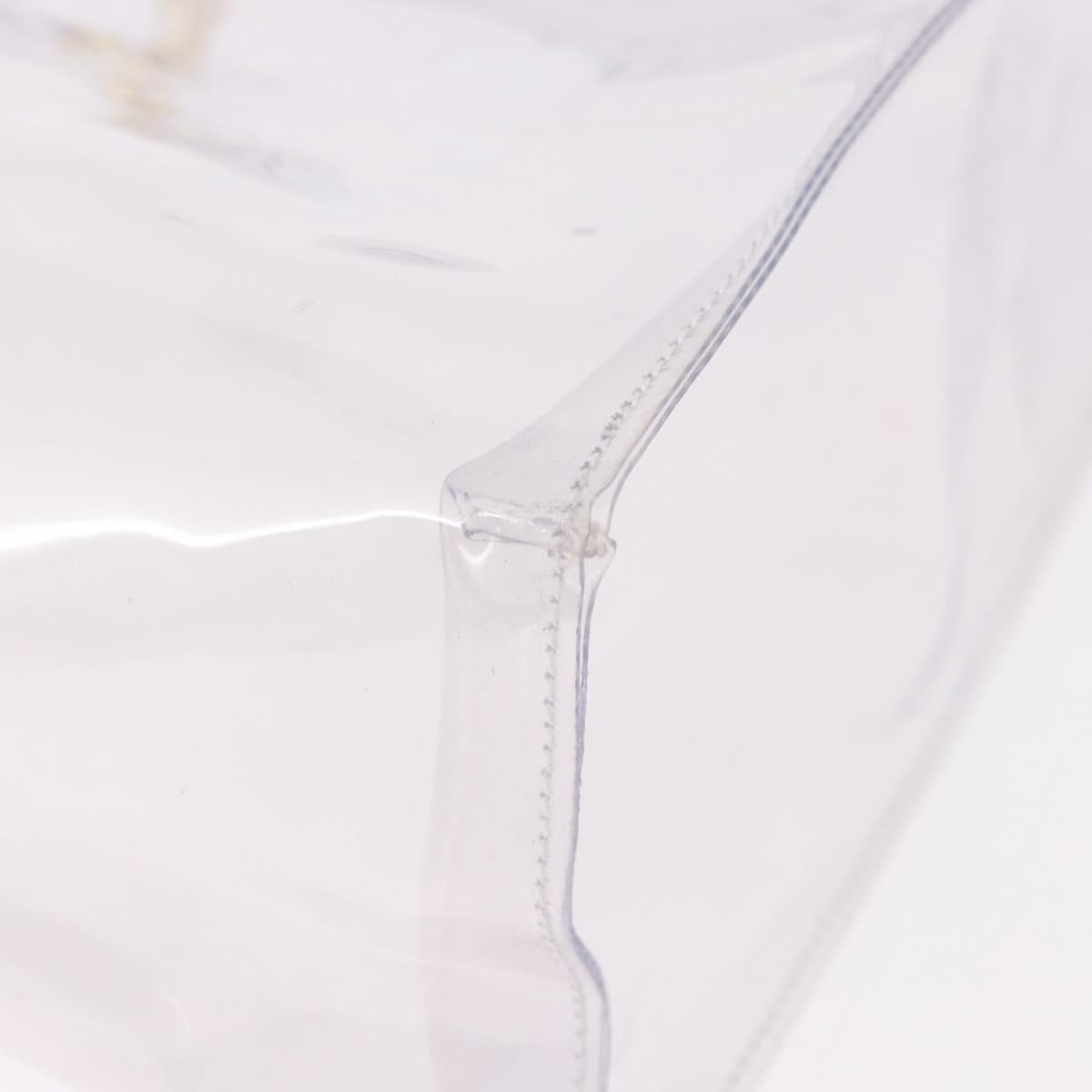 HERMES Vinyl Kelly Hand Bag Vinyl Clear Gold Auth ep15101