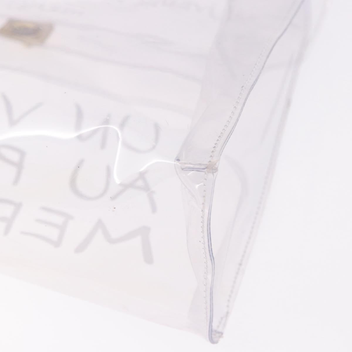 HERMES Vinyl Kelly Hand Bag Vinyl Clear Gold Auth ep15101