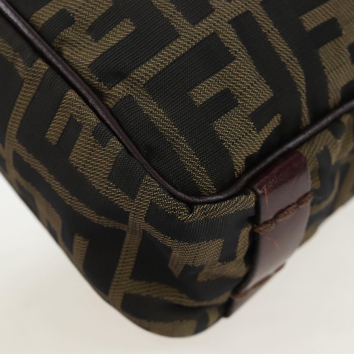 FENDI Zucca Canvas Shoulder Bag Brown Black Auth ep15102A