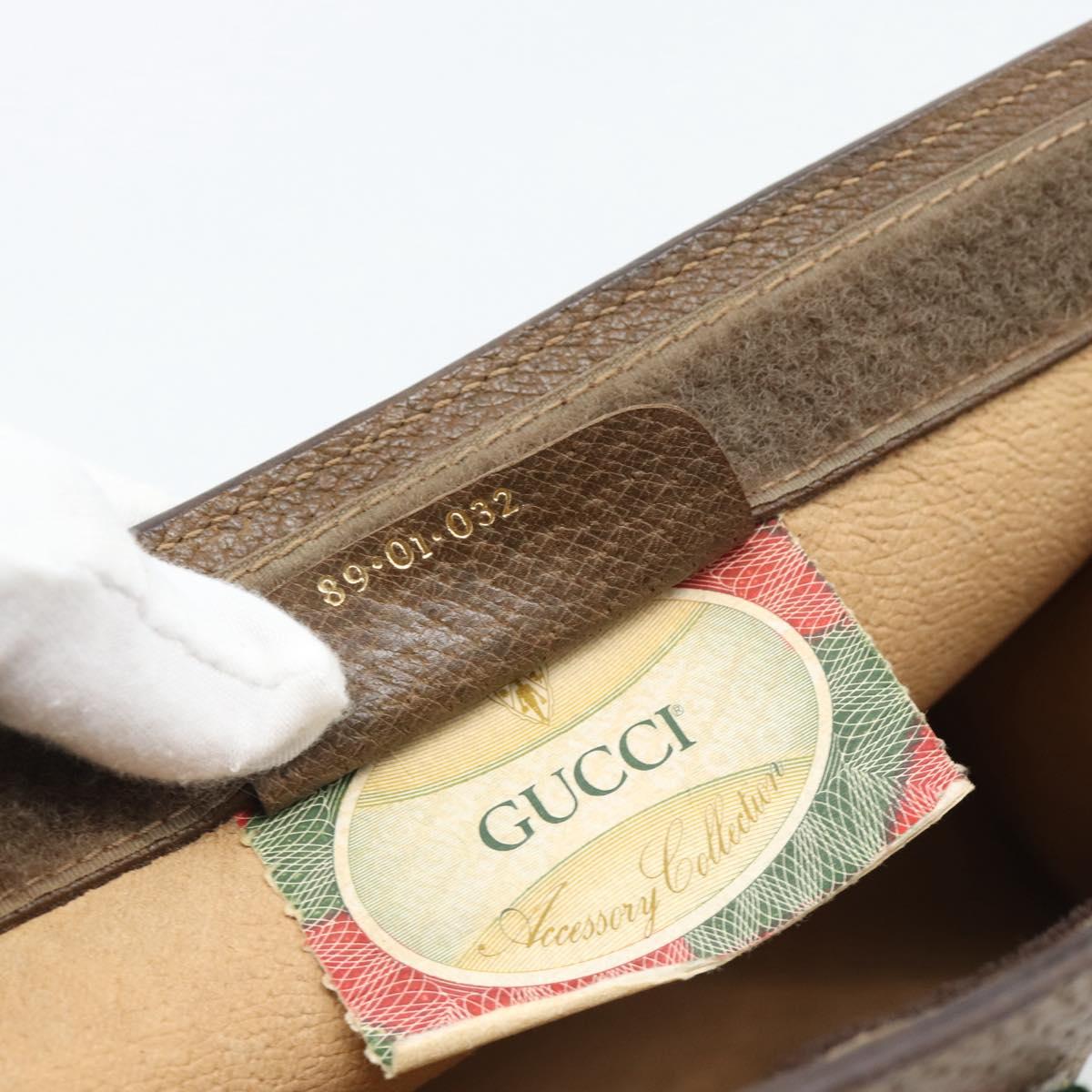 GUCCI GG Supreme Web Sherry Line Bag PVC Beige Gold 89 01 032 Auth ep15103