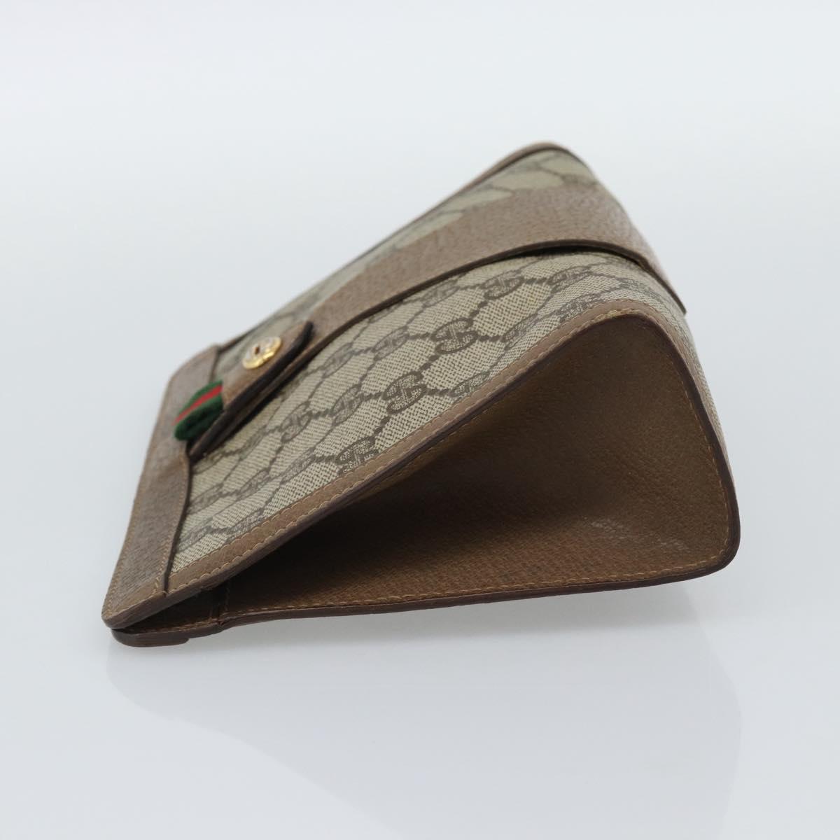 GUCCI GG Supreme Web Sherry Line Bag PVC Beige Gold 89 01 032 Auth ep15103