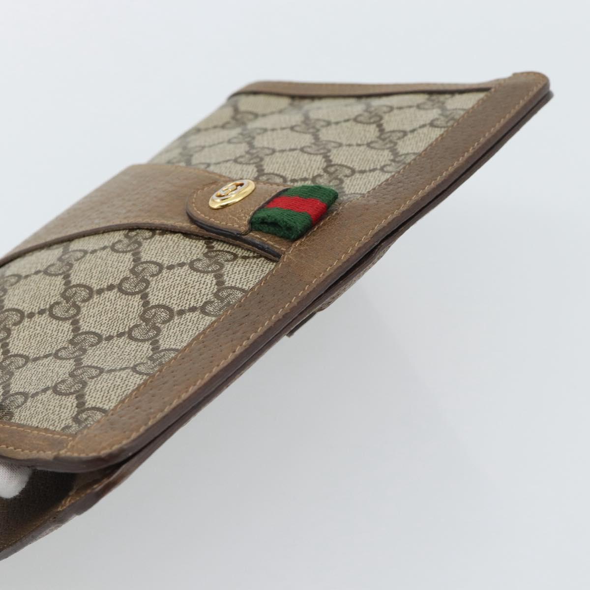 GUCCI GG Supreme Web Sherry Line Bag PVC Beige Gold 89 01 032 Auth ep15103