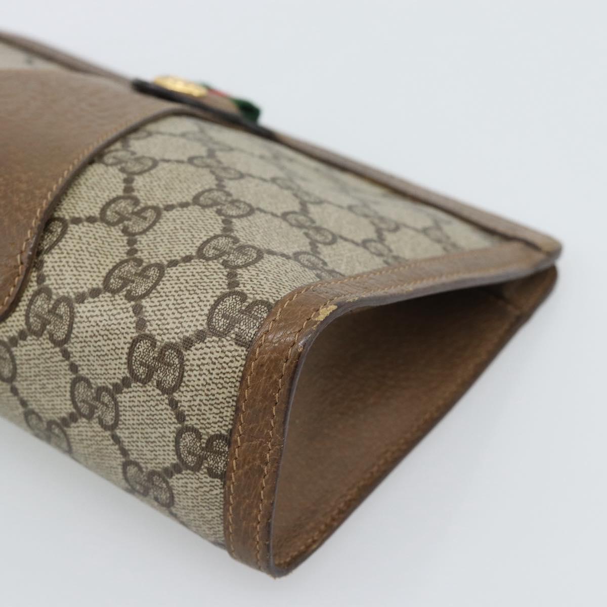 GUCCI GG Supreme Web Sherry Line Bag PVC Beige Gold 89 01 032 Auth ep15103