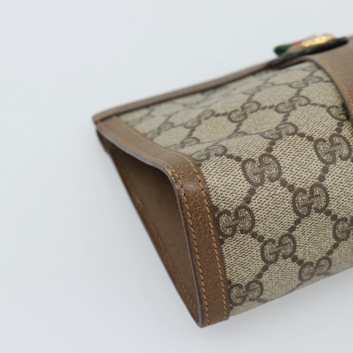 GUCCI GG Supreme Web Sherry Line Bag PVC Beige Gold 89 01 032 Auth ep15103