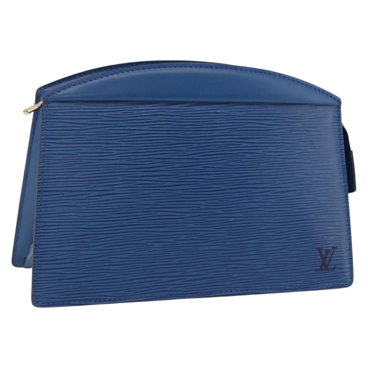 LOUIS VUITTON Epi Trousse Crete Pouch Blue M48405 LV Auth ep15104