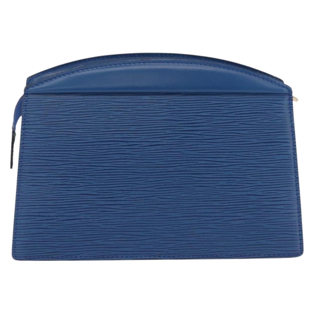 LOUIS VUITTON Epi Trousse Crete Pouch Blue M48405 LV Auth ep15104