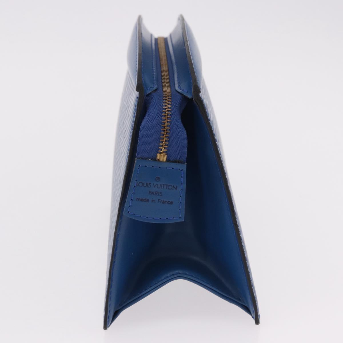 LOUIS VUITTON Epi Trousse Crete Pouch Blue M48405 LV Auth ep15104
