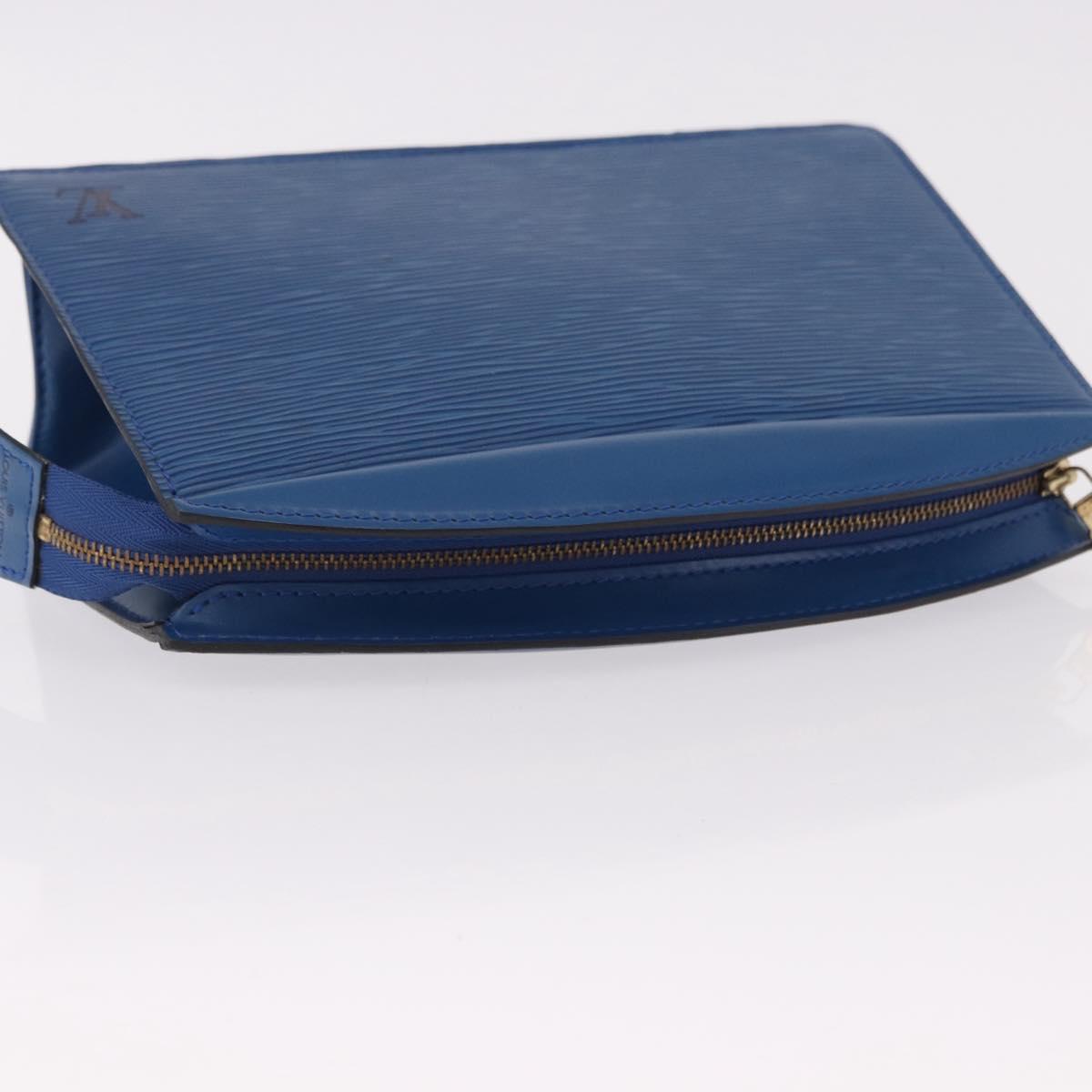 LOUIS VUITTON Epi Trousse Crete Pouch Blue M48405 LV Auth ep15104