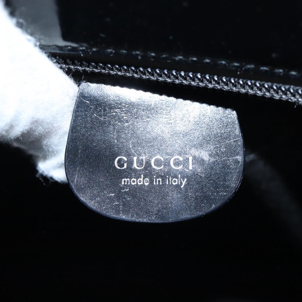 GUCCI Bamboo Hand Bag Canvas 2way Black Silver 002 1998 0353 Auth ep15105