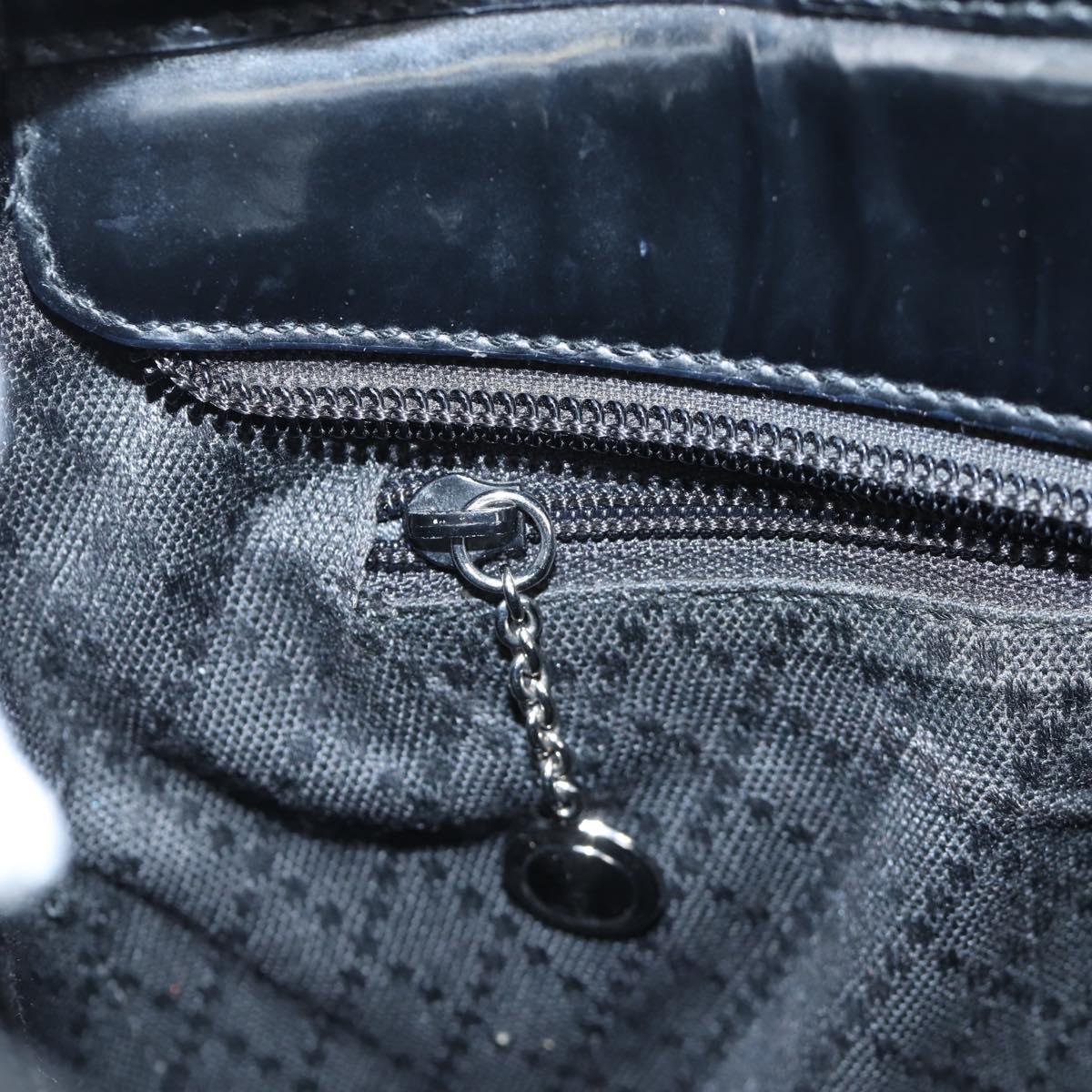 GUCCI Bamboo Hand Bag Canvas 2way Black Silver 002 1998 0353 Auth ep15105