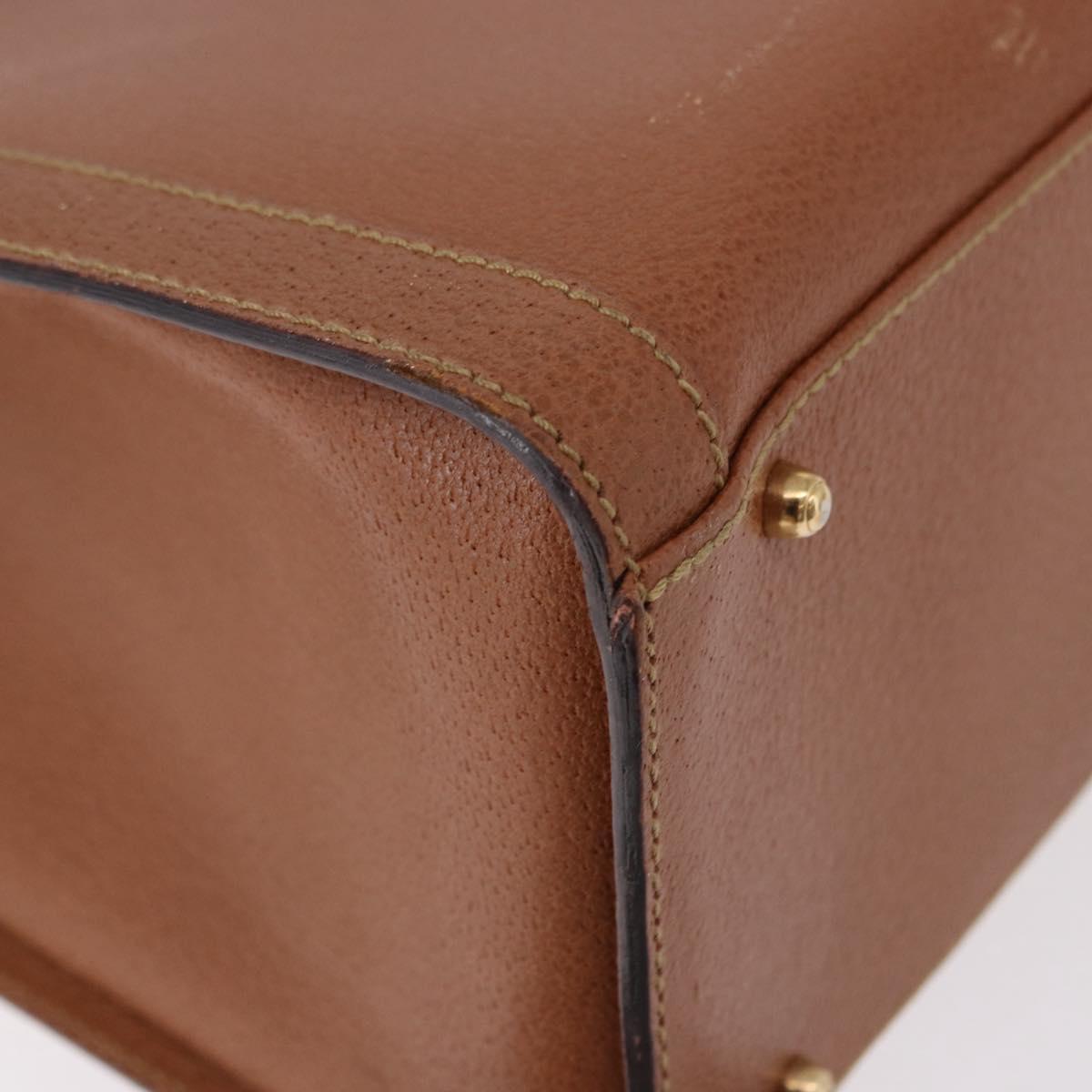 GUCCI Bamboo Hand Bag Leather Brown Gold 002 1095 0260 Auth ep15106