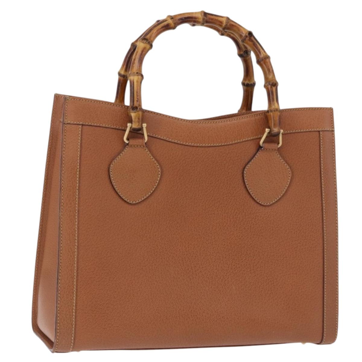 GUCCI Bamboo Hand Bag Leather Brown Gold 002 1095 0260 Auth ep15106