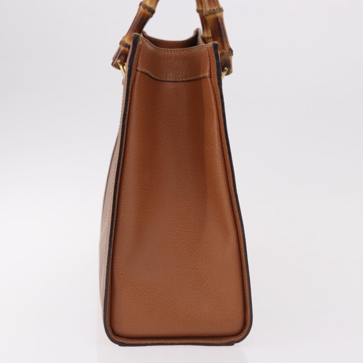 GUCCI Bamboo Hand Bag Leather Brown Gold 002 1095 0260 Auth ep15106