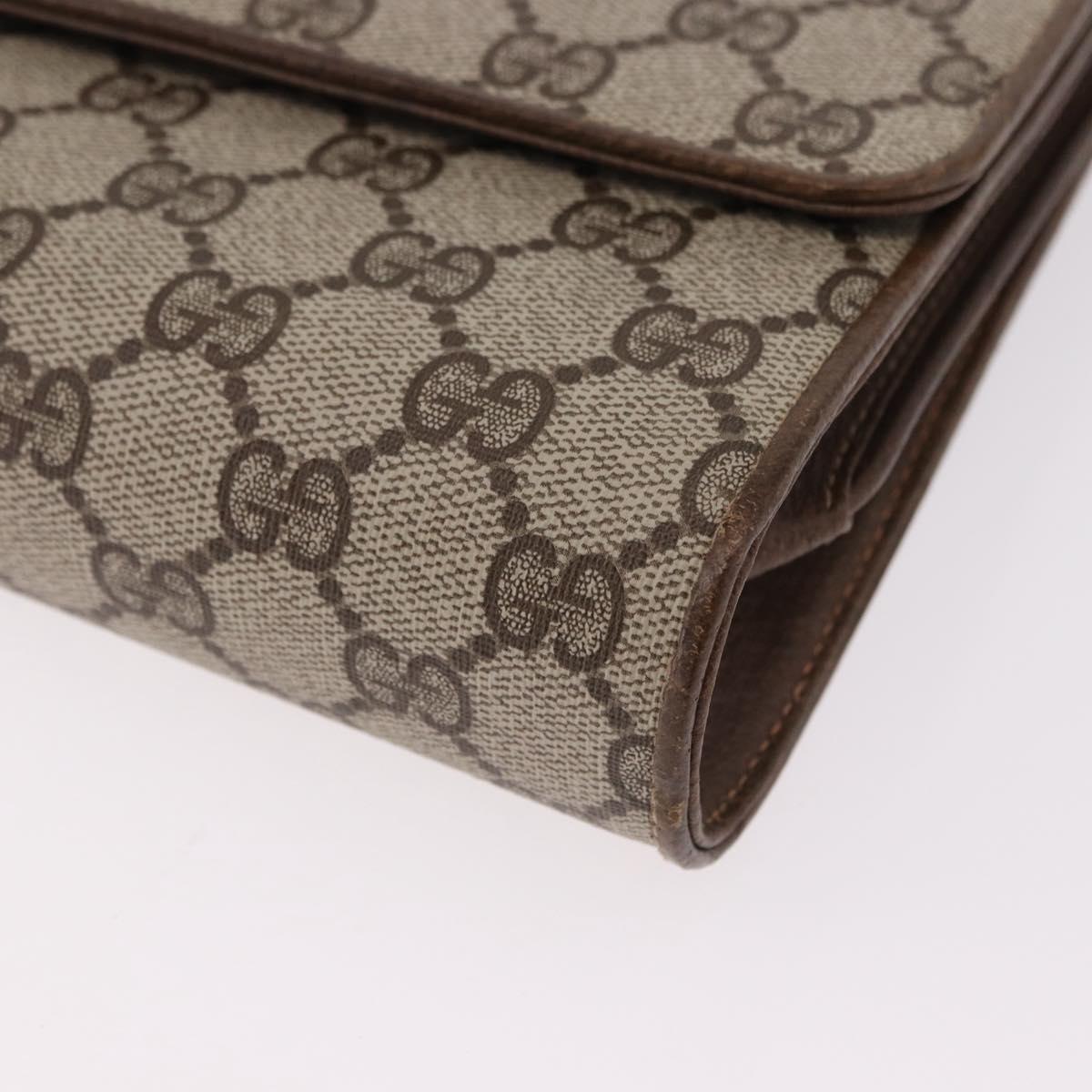 GUCCI GG Supreme Shoulder Bag PVC Beige Gold 904 02 050 Auth ep15108