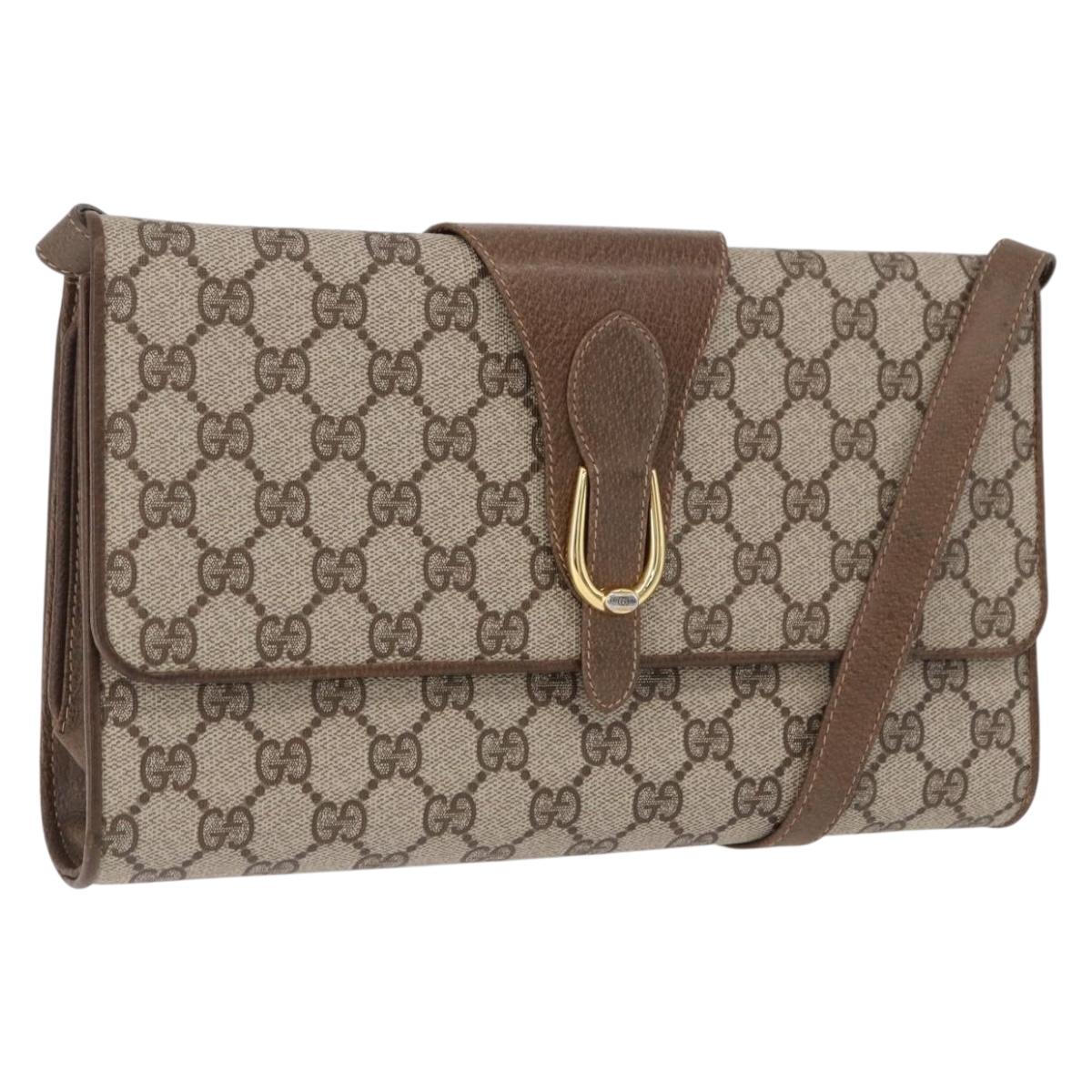 GUCCI GG Supreme Shoulder Bag PVC Beige Gold 904 02 050 Auth ep15108