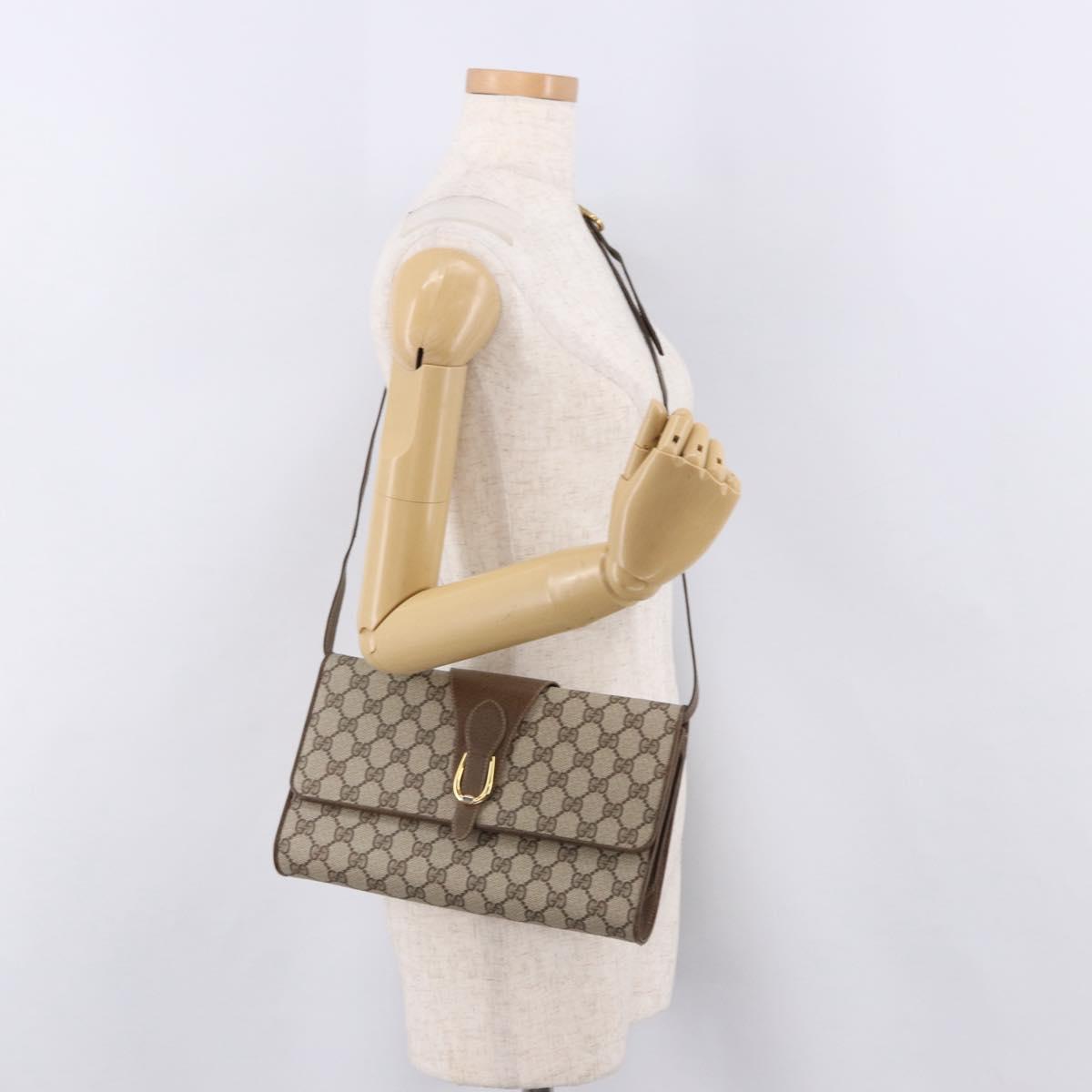 GUCCI GG Supreme Shoulder Bag PVC Beige Gold 904 02 050 Auth ep15108