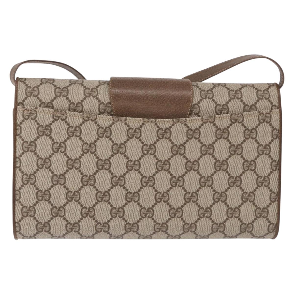 GUCCI GG Supreme Shoulder Bag PVC Beige Gold 904 02 050 Auth ep15108