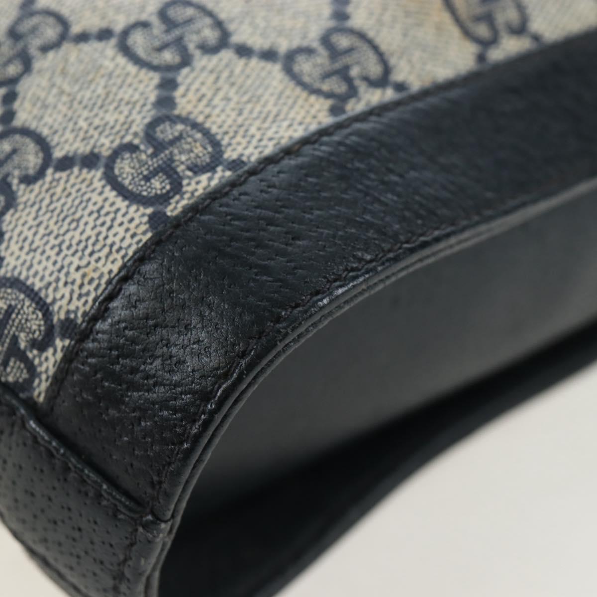 GUCCI GG Supreme Shoulder Bag PVC Navy Gold 001 109 0579 Auth ep15109