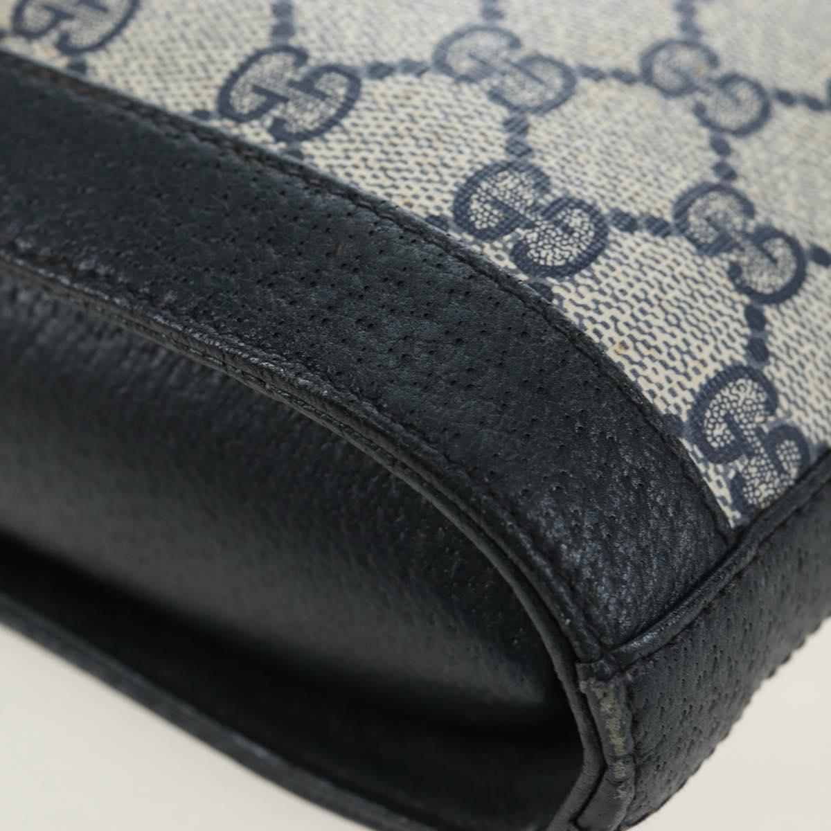 GUCCI GG Supreme Shoulder Bag PVC Navy Gold 001 109 0579 Auth ep15109