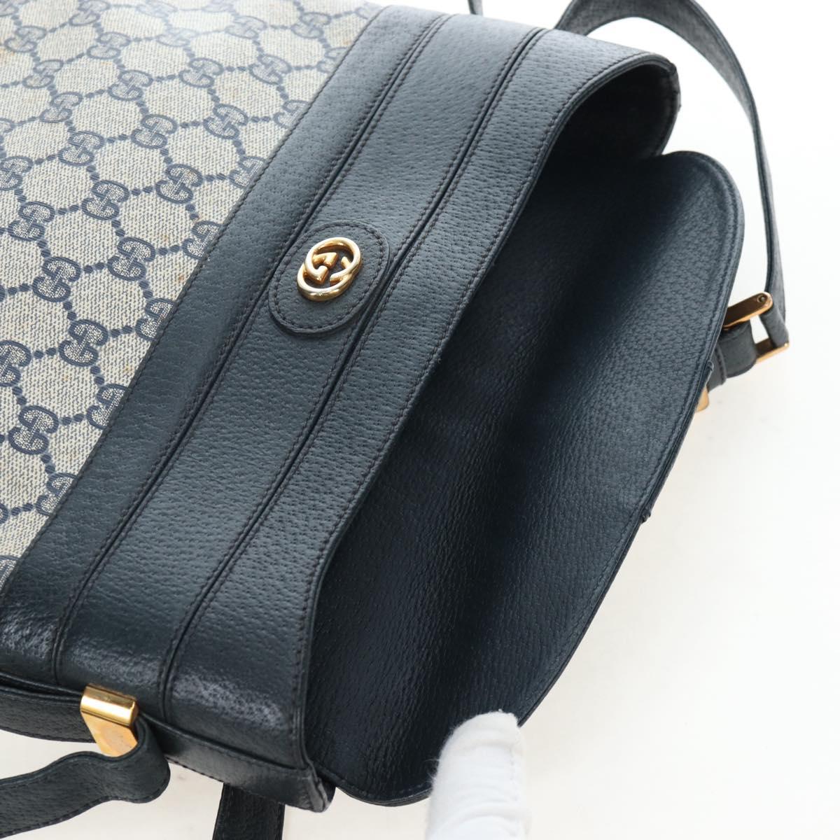 GUCCI GG Supreme Shoulder Bag PVC Navy Gold 001 109 0579 Auth ep15109